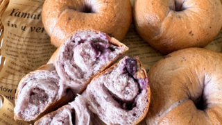 砂糖不使用ジャムで作るブルーベリーベーグル